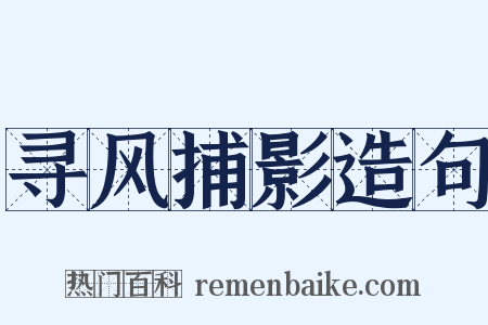 寻风捕影造句是什么意思的图片